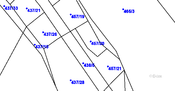 Parcela st. 438/44 v KÚ Tatiná, Katastrální mapa