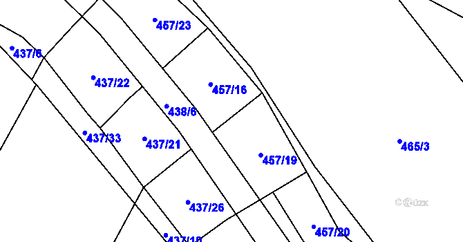 Parcela st. 457/18 v KÚ Tatiná, Katastrální mapa