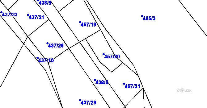 Parcela st. 457/20 v KÚ Tatiná, Katastrální mapa
