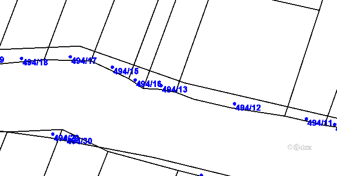 Parcela st. 494/14 v KÚ Tatiná, Katastrální mapa
