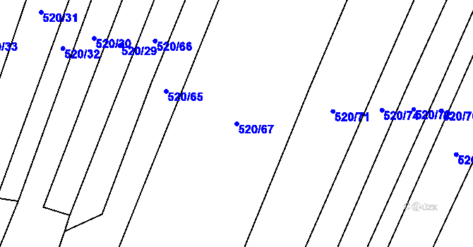 Parcela st. 520/67 v KÚ Tatiná, Katastrální mapa