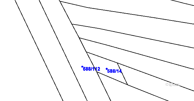 Parcela st. 588/11 v KÚ Tatiná, Katastrální mapa