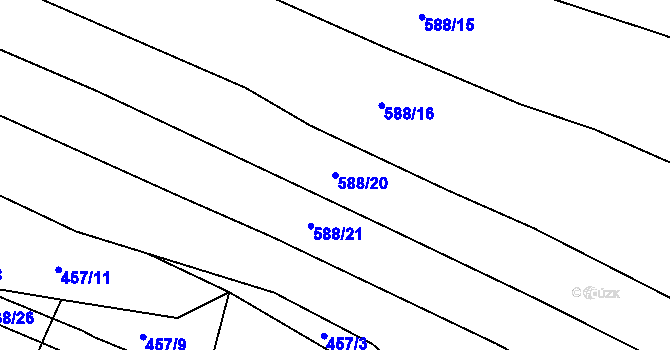 Parcela st. 588/20 v KÚ Tatiná, Katastrální mapa