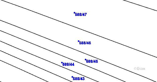 Parcela st. 588/46 v KÚ Tatiná, Katastrální mapa