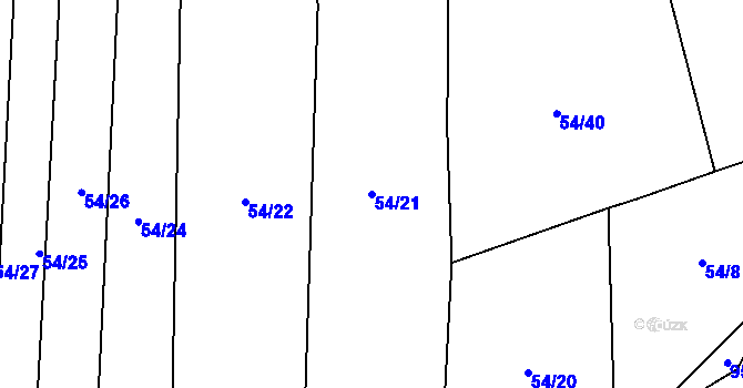 Parcela st. 54/21 v KÚ Tatiná, Katastrální mapa