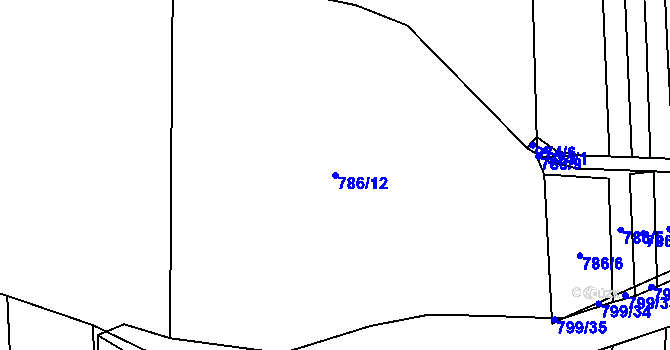 Parcela st. 786/12 v KÚ Tatiná, Katastrální mapa