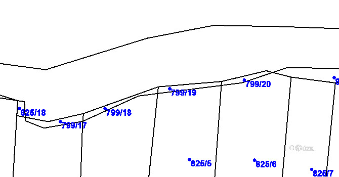 Parcela st. 799/19 v KÚ Tatiná, Katastrální mapa