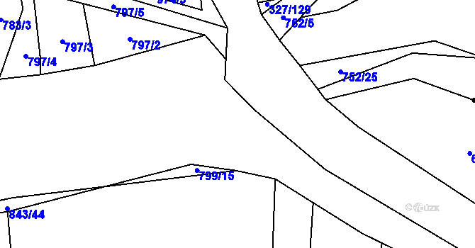 Parcela st. 799/25 v KÚ Tatiná, Katastrální mapa