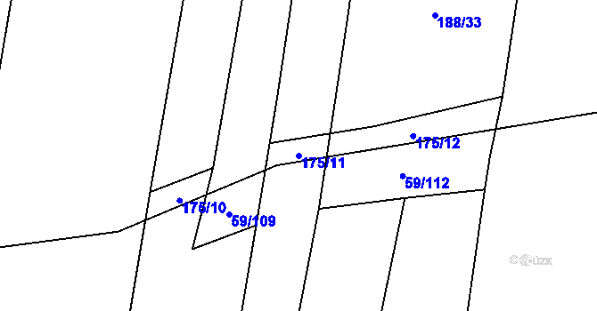 Parcela st. 175/11 v KÚ Tatiná, Katastrální mapa