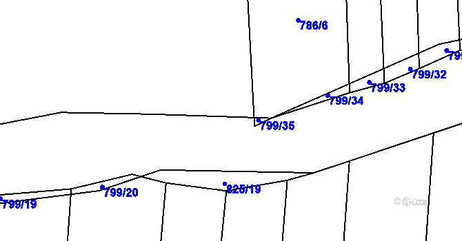 Parcela st. 799/37 v KÚ Tatiná, Katastrální mapa