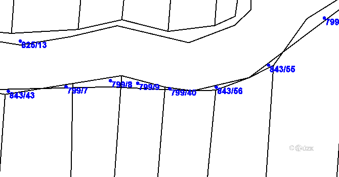 Parcela st. 799/40 v KÚ Tatiná, Katastrální mapa