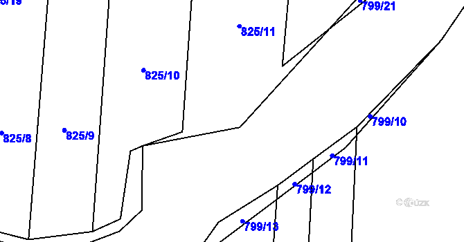 Parcela st. 825/14 v KÚ Tatiná, Katastrální mapa