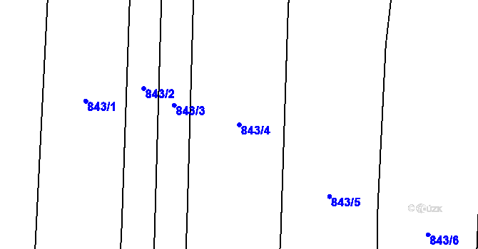 Parcela st. 843/4 v KÚ Tatiná, Katastrální mapa