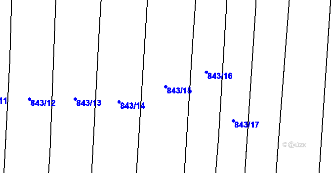 Parcela st. 843/15 v KÚ Tatiná, Katastrální mapa