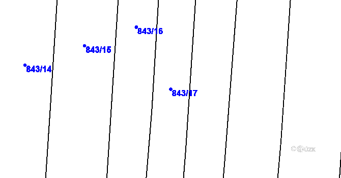 Parcela st. 843/17 v KÚ Tatiná, Katastrální mapa