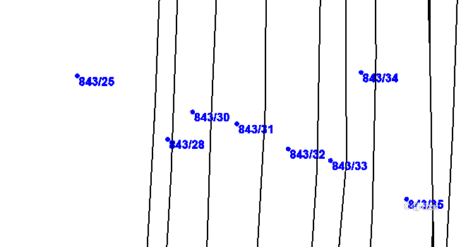Parcela st. 843/31 v KÚ Tatiná, Katastrální mapa
