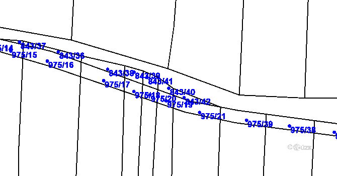 Parcela st. 843/40 v KÚ Tatiná, Katastrální mapa