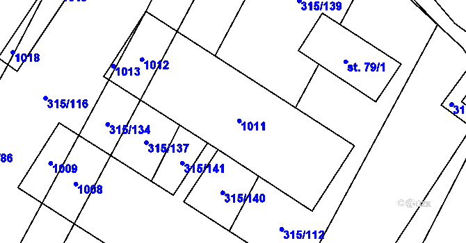 Parcela st. 78/2 v KÚ Tatiná, Katastrální mapa
