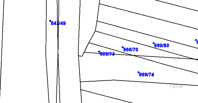 Parcela st. 669/73 v KÚ Tatiná, Katastrální mapa
