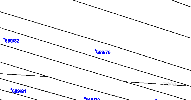Parcela st. 669/76 v KÚ Tatiná, Katastrální mapa