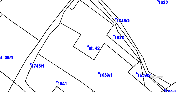Parcela st. 42 v KÚ Žilov, Katastrální mapa