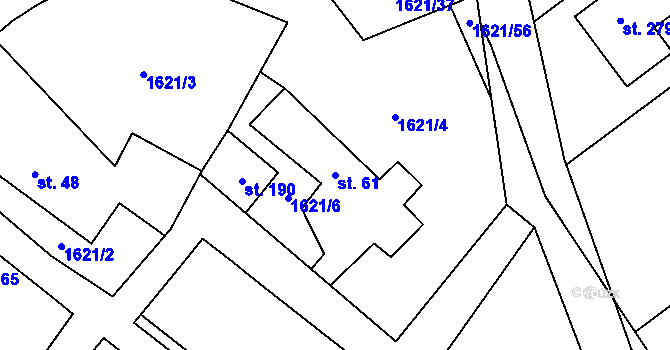 Parcela st. 61 v KÚ Žilov, Katastrální mapa