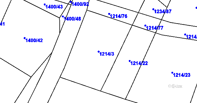 Parcela st. 1214/3 v KÚ Žilov, Katastrální mapa