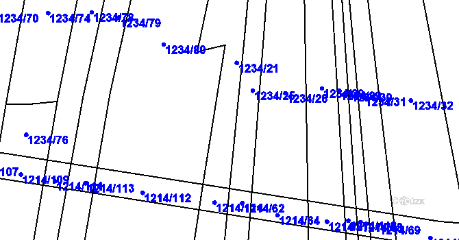 Parcela st. 1234/4 v KÚ Žilov, Katastrální mapa