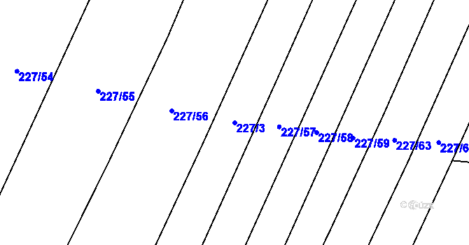 Parcela st. 227/3 v KÚ Žilov, Katastrální mapa