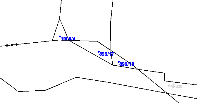 Parcela st. 899/17 v KÚ Žilov, Katastrální mapa