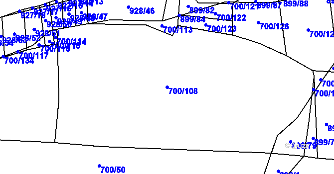 Parcela st. 700/108 v KÚ Žilov, Katastrální mapa