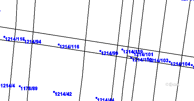 Parcela st. 1214/98 v KÚ Žilov, Katastrální mapa