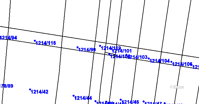 Parcela st. 1214/120 v KÚ Žilov, Katastrální mapa