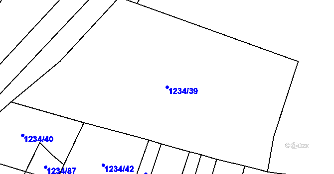 Parcela st. 1234/39 v KÚ Žilov, Katastrální mapa