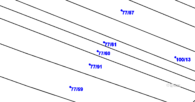 Parcela st. 77/60 v KÚ Žilov, Katastrální mapa