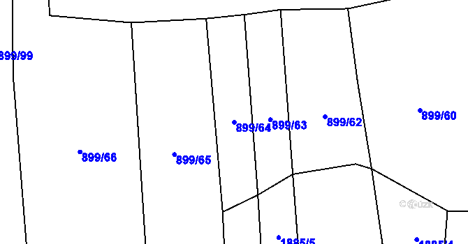 Parcela st. 899/64 v KÚ Žilov, Katastrální mapa