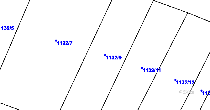 Parcela st. 1132/9 v KÚ Žilov, Katastrální mapa