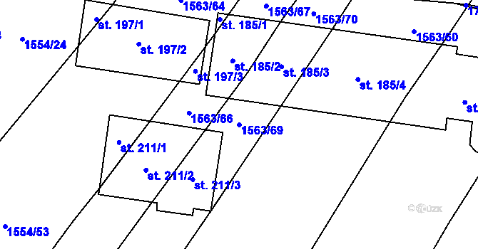 Parcela st. 1563/69 v KÚ Žilov, Katastrální mapa