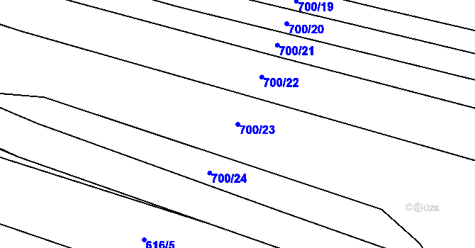 Parcela st. 700/23 v KÚ Žilov, Katastrální mapa
