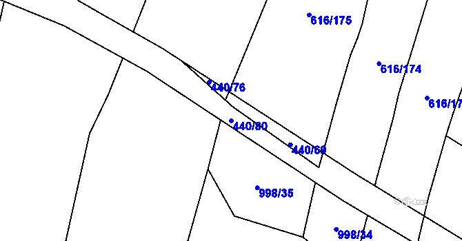 Parcela st. 440/80 v KÚ Žilov, Katastrální mapa