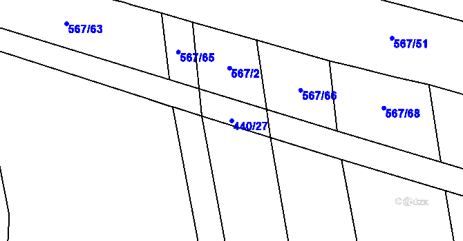 Parcela st. 440/27 v KÚ Žilov, Katastrální mapa