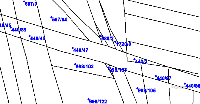Parcela st. 440/81 v KÚ Žilov, Katastrální mapa