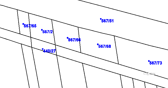 Parcela st. 567/67 v KÚ Žilov, Katastrální mapa