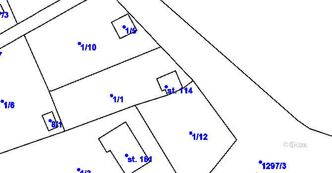 Parcela st. 114 v KÚ Žim, Katastrální mapa