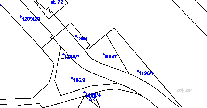 Parcela st. 105/2 v KÚ Žim, Katastrální mapa