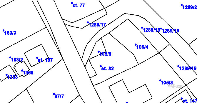 Parcela st. 105/5 v KÚ Žim, Katastrální mapa