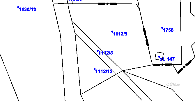 Parcela st. 1112/8 v KÚ Žim, Katastrální mapa