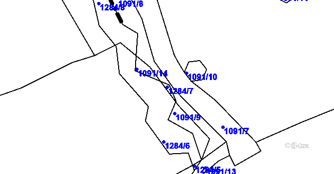 Parcela st. 1284/7 v KÚ Žim, Katastrální mapa