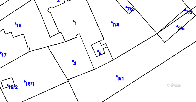 Parcela st. 6 v KÚ Žimrovice, Katastrální mapa