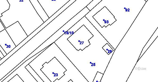 Parcela st. 27 v KÚ Žimrovice, Katastrální mapa